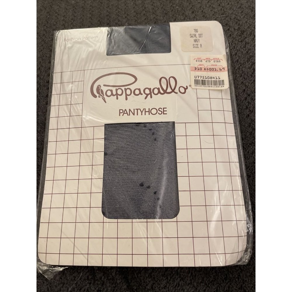 New Cappagallo Pantyhose Swirl Dot Navy Size A D13